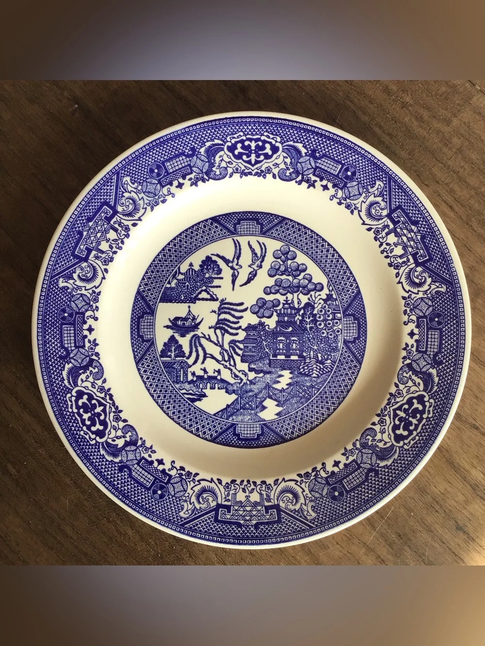 Vintage Cavalier Royal China Blue Willow Ironstone Plates